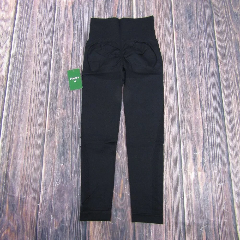 Halara NEW NWT Womens Small Black Leggings Butt Scrunch Yoga Gym Workout 7/8 - Picture 3 of 4